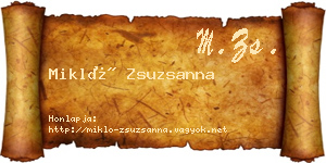 Mikló Zsuzsanna névjegykártya